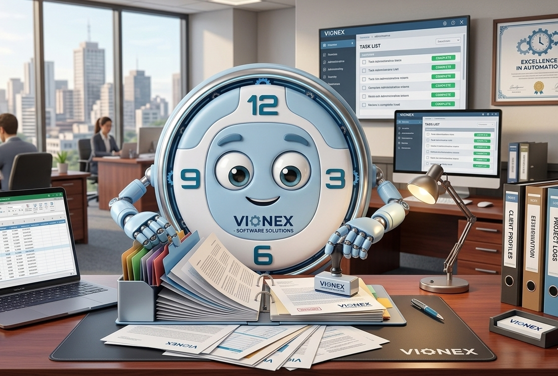 Vio administrando la oficina